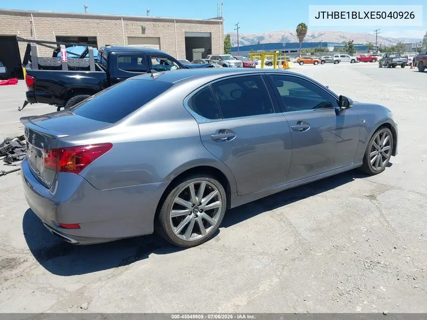 2014 Lexus Gs 350 VIN: JTHBE1BLXE5040926 Lot: 45549909