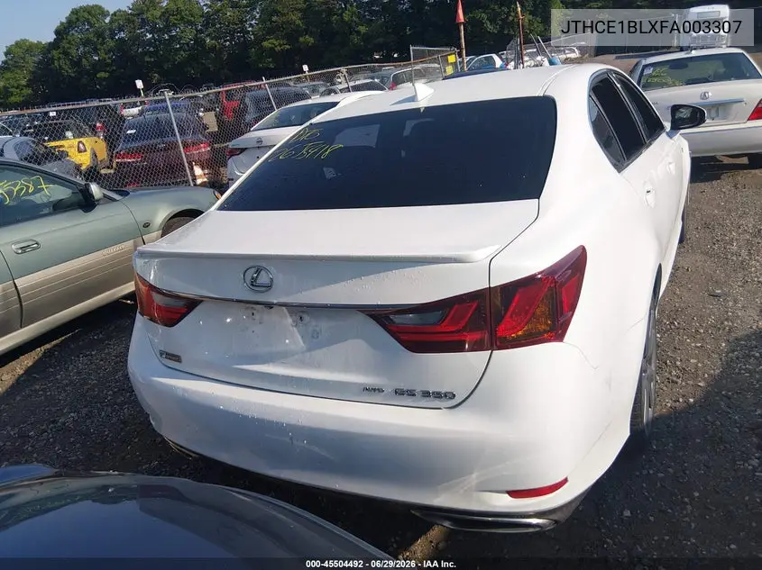 2015 Lexus Gs 350 VIN: JTHCE1BLXFA003307 Lot: 45504492
