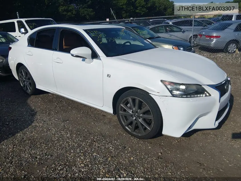 2015 Lexus Gs 350 VIN: JTHCE1BLXFA003307 Lot: 45504492