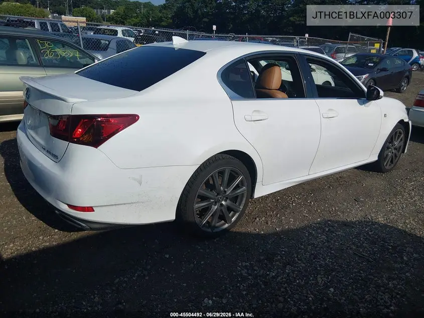 2015 Lexus Gs 350 VIN: JTHCE1BLXFA003307 Lot: 45504492