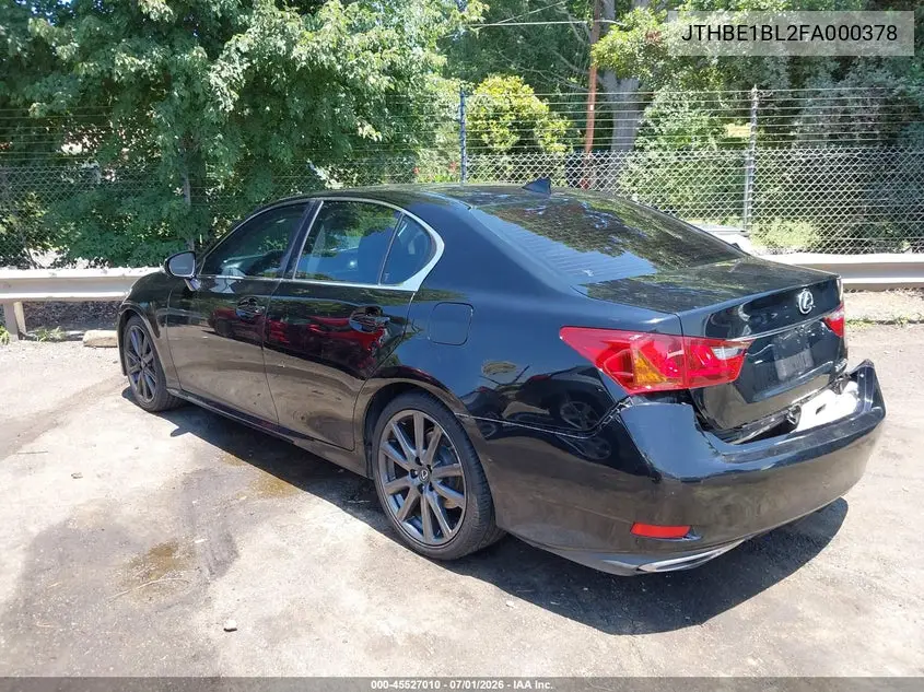2015 Lexus Gs 350 VIN: JTHBE1BL2FA000378 Lot: 45527010