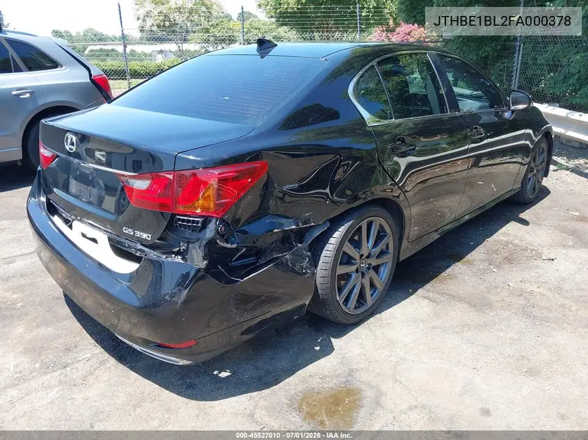2015 Lexus Gs 350 VIN: JTHBE1BL2FA000378 Lot: 45527010