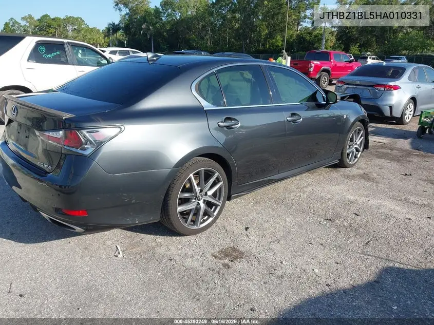 2017 Lexus Gs 350 F Sport VIN: JTHBZ1BL5HA010331 Lot: 45393249