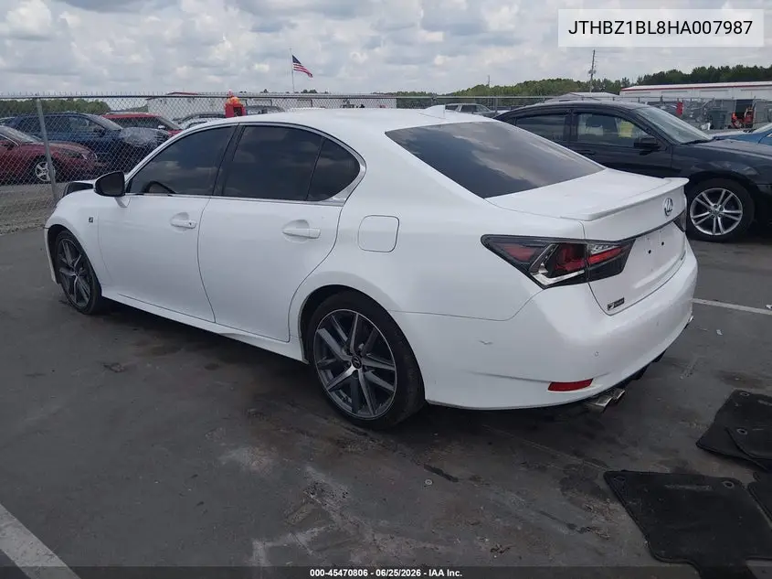 2017 Lexus Gs 350 F Sport VIN: JTHBZ1BL8HA007987 Lot: 45470806