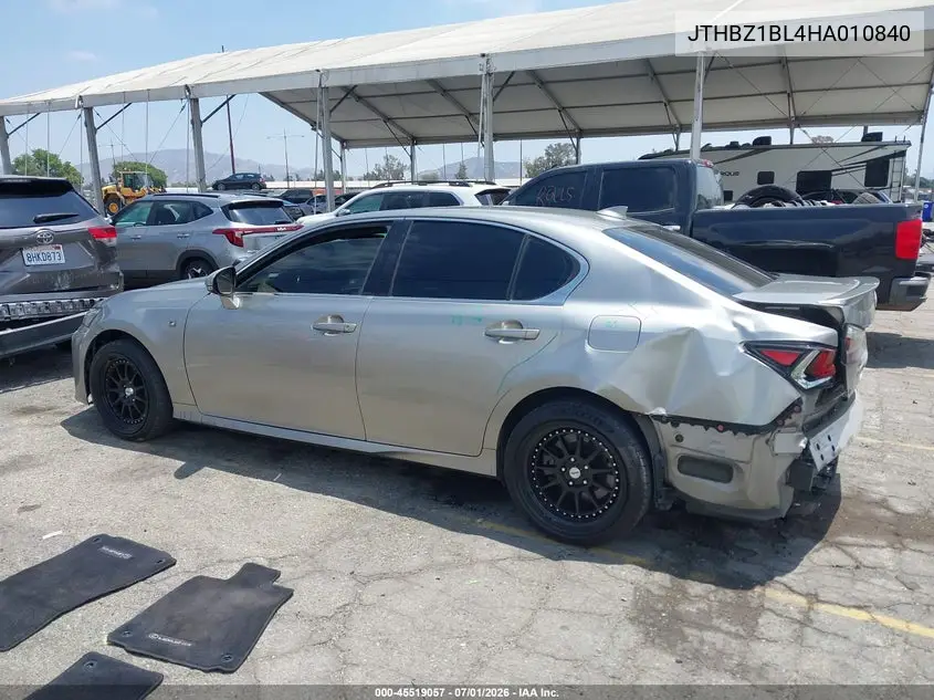 2017 Lexus Gs 350 F Sport VIN: JTHBZ1BL4HA010840 Lot: 45519057