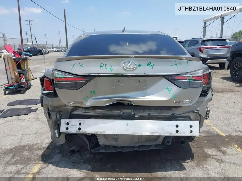 2017 Lexus Gs 350 F Sport VIN: JTHBZ1BL4HA010840 Lot: 45519057