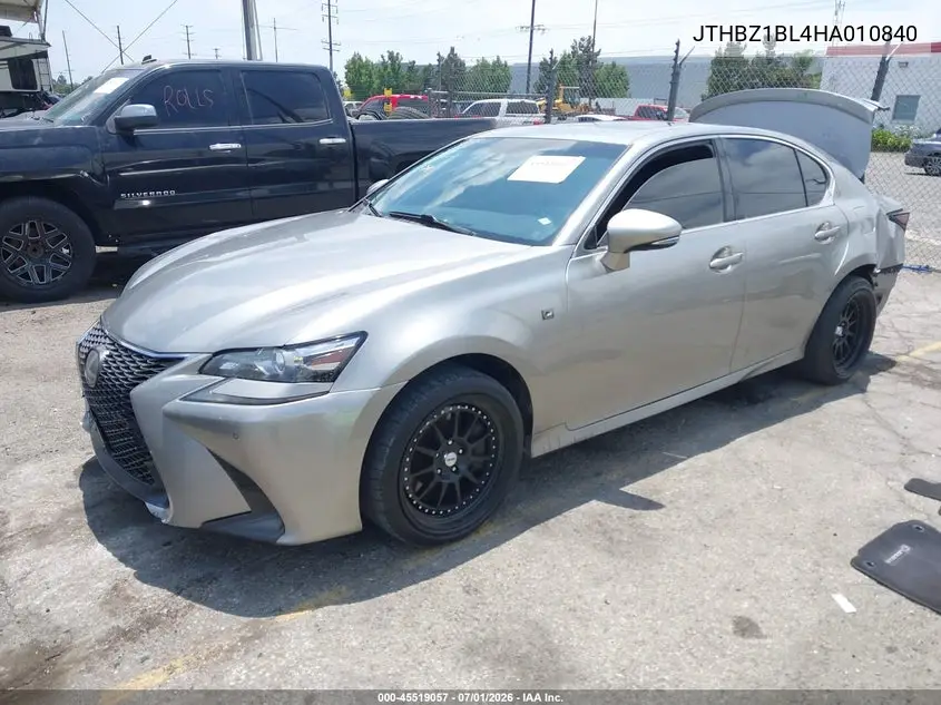 2017 Lexus Gs 350 F Sport VIN: JTHBZ1BL4HA010840 Lot: 45519057