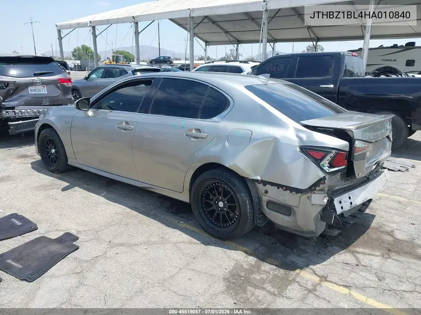 2017 Lexus Gs 350 F Sport VIN: JTHBZ1BL4HA010840 Lot: 45519057