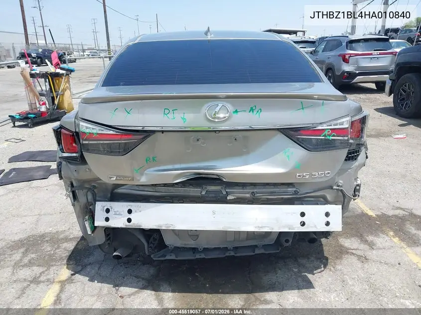 2017 Lexus Gs 350 F Sport VIN: JTHBZ1BL4HA010840 Lot: 45519057