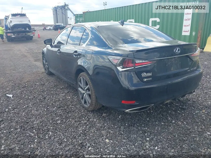 2018 Lexus Gs 350 F Sport VIN: JTHCZ1BL3JA010032 Lot: 45434347