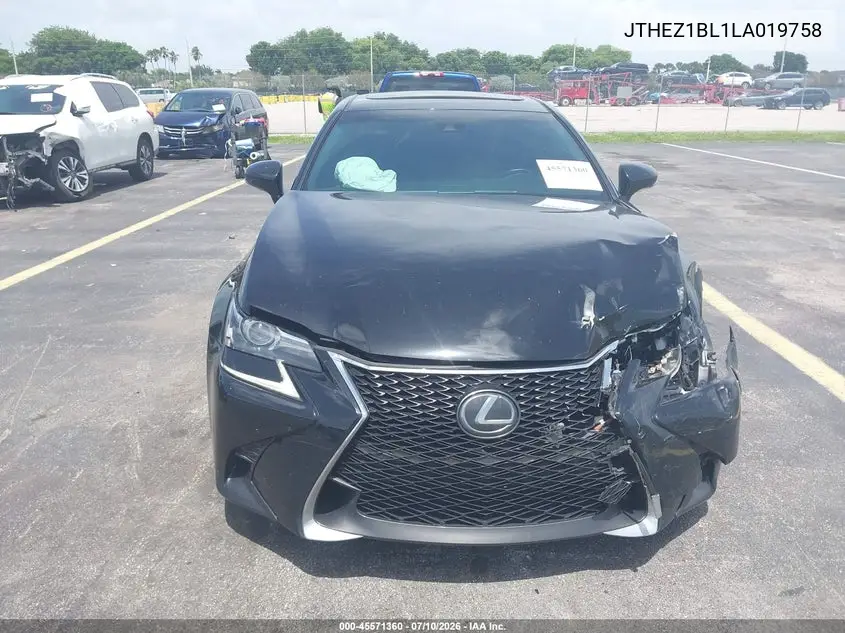 2020 Lexus Gs 350 F Sport VIN: JTHEZ1BL1LA019758 Lot: 45571360