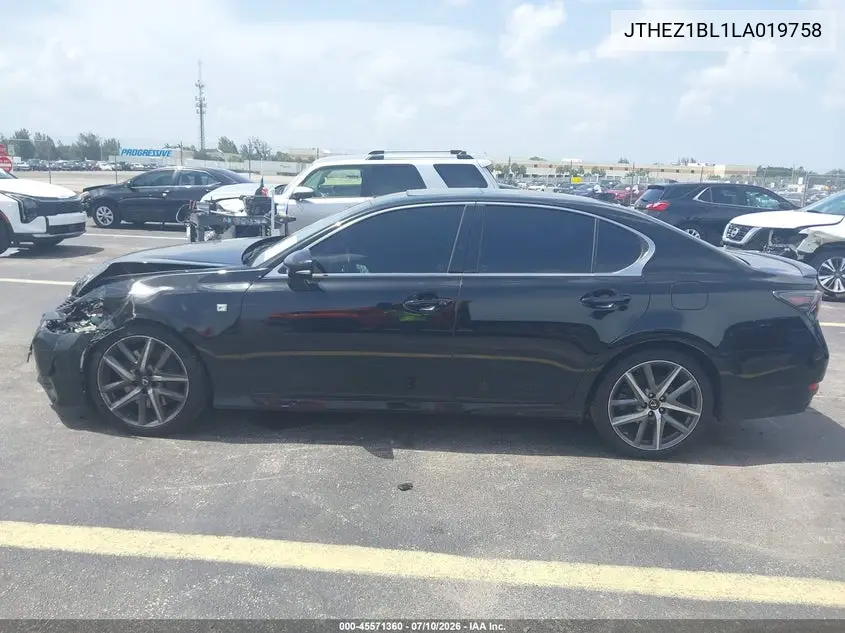 2020 Lexus Gs 350 F Sport VIN: JTHEZ1BL1LA019758 Lot: 45571360