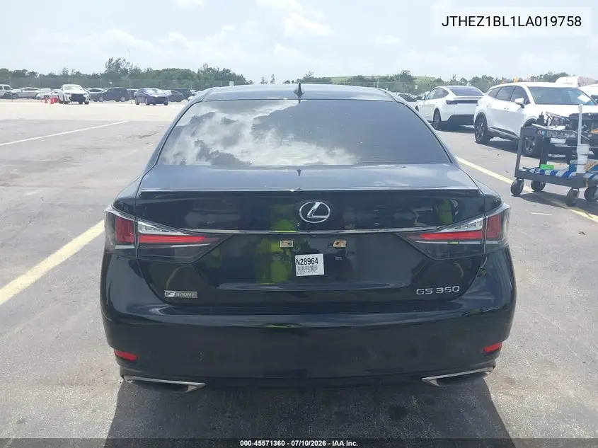 2020 Lexus Gs 350 F Sport VIN: JTHEZ1BL1LA019758 Lot: 45571360
