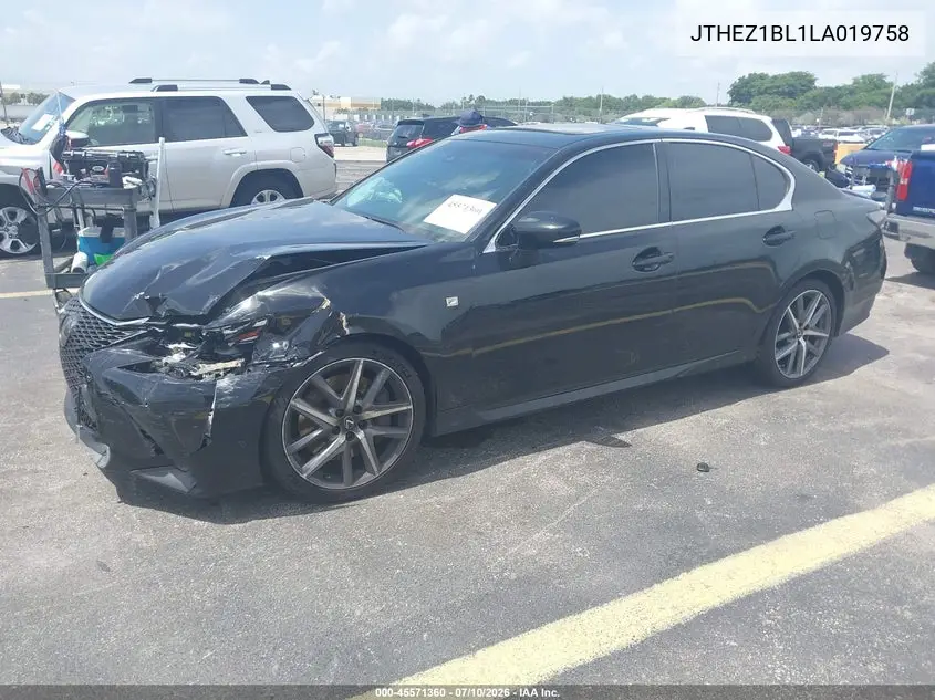 2020 Lexus Gs 350 F Sport VIN: JTHEZ1BL1LA019758 Lot: 45571360