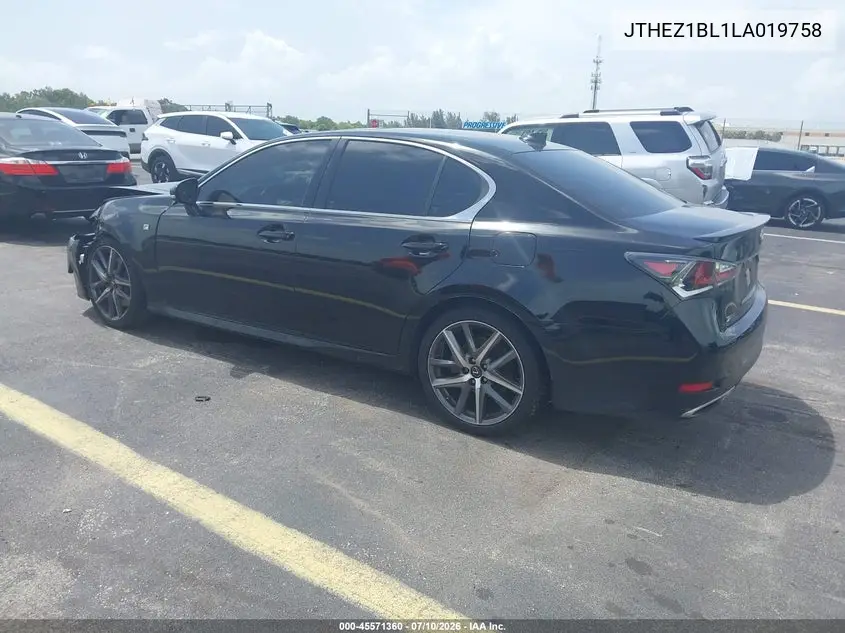 2020 Lexus Gs 350 F Sport VIN: JTHEZ1BL1LA019758 Lot: 45571360