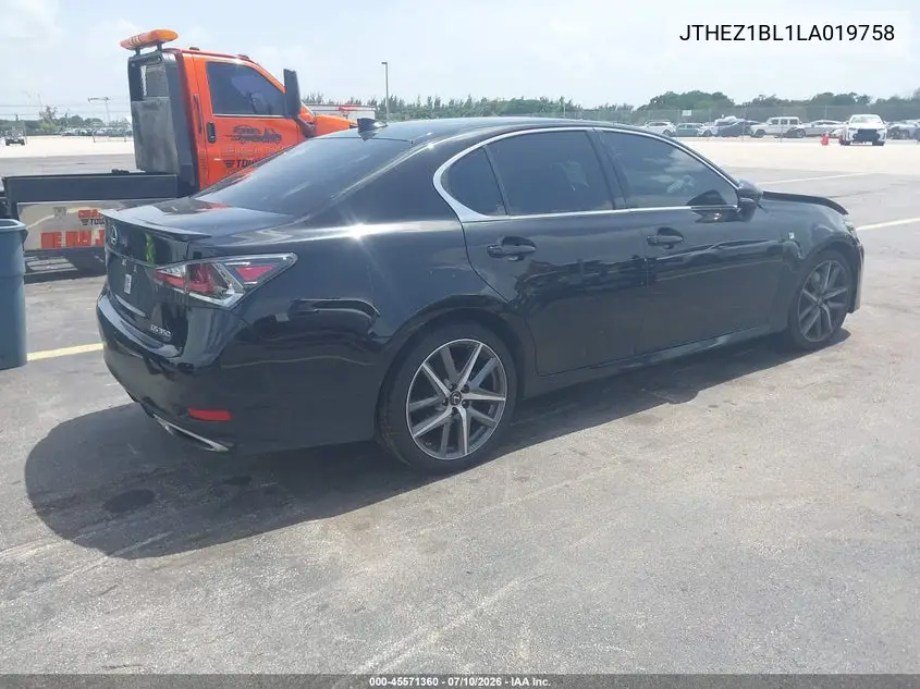 2020 Lexus Gs 350 F Sport VIN: JTHEZ1BL1LA019758 Lot: 45571360