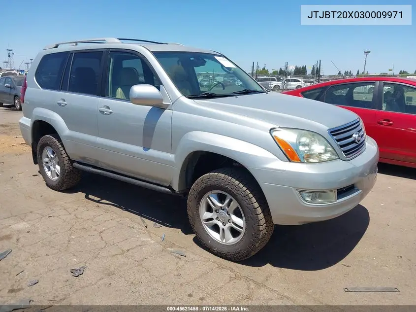 2003 Lexus Gx 470 VIN: JTJBT20X030009971 Lot: 45621458
