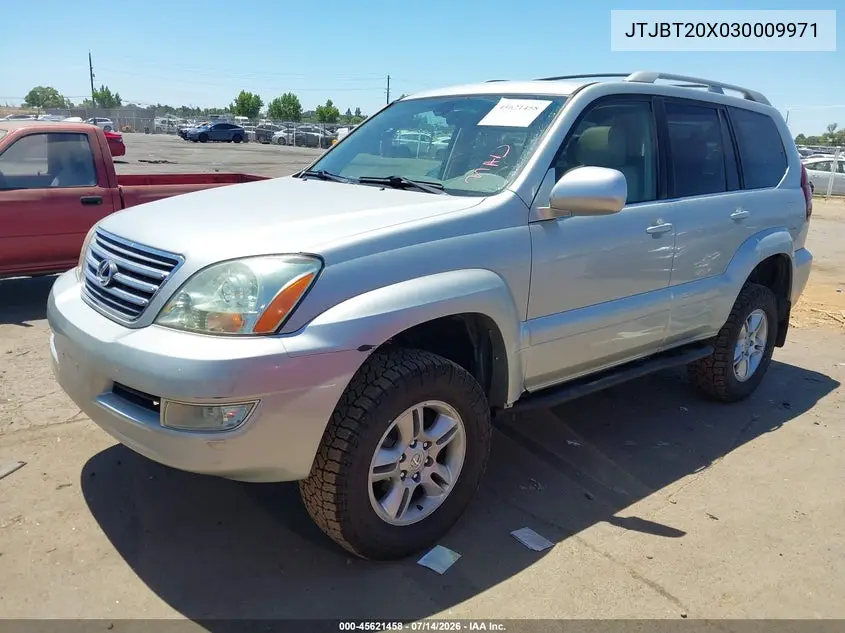 2003 Lexus Gx 470 VIN: JTJBT20X030009971 Lot: 45621458