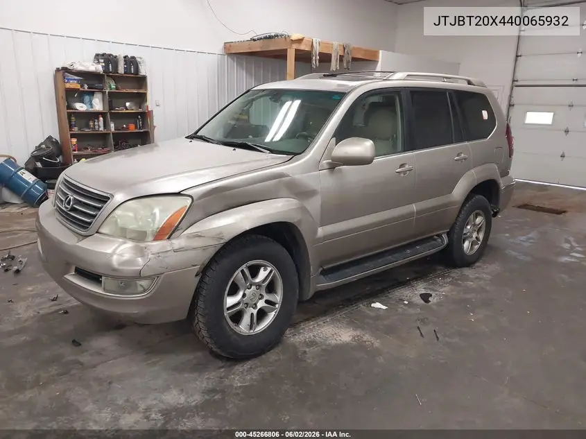 2004 Lexus Gx 470 VIN: JTJBT20X440065932 Lot: 45266806