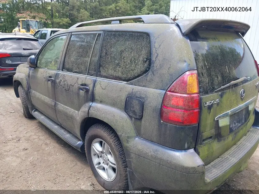 2004 Lexus Gx 470 VIN: JTJBT20XX40062064 Lot: 45391683