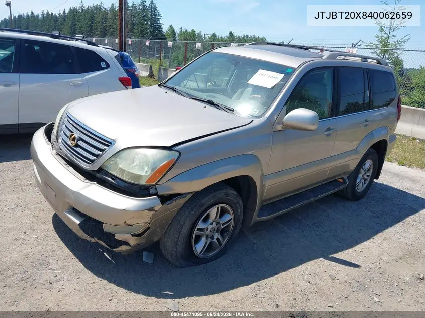2004 Lexus Gx 470 VIN: JTJBT20X840062659 Lot: 45471095