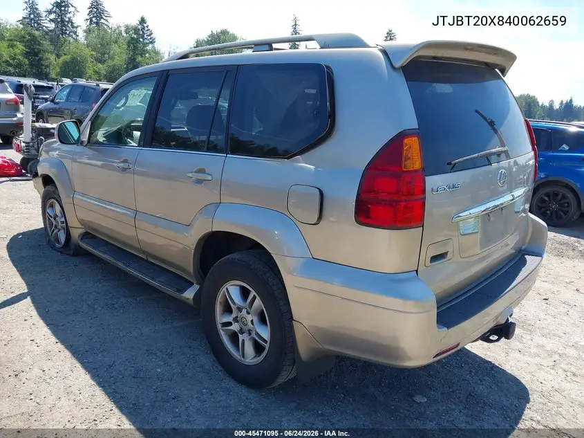 2004 Lexus Gx 470 VIN: JTJBT20X840062659 Lot: 45471095