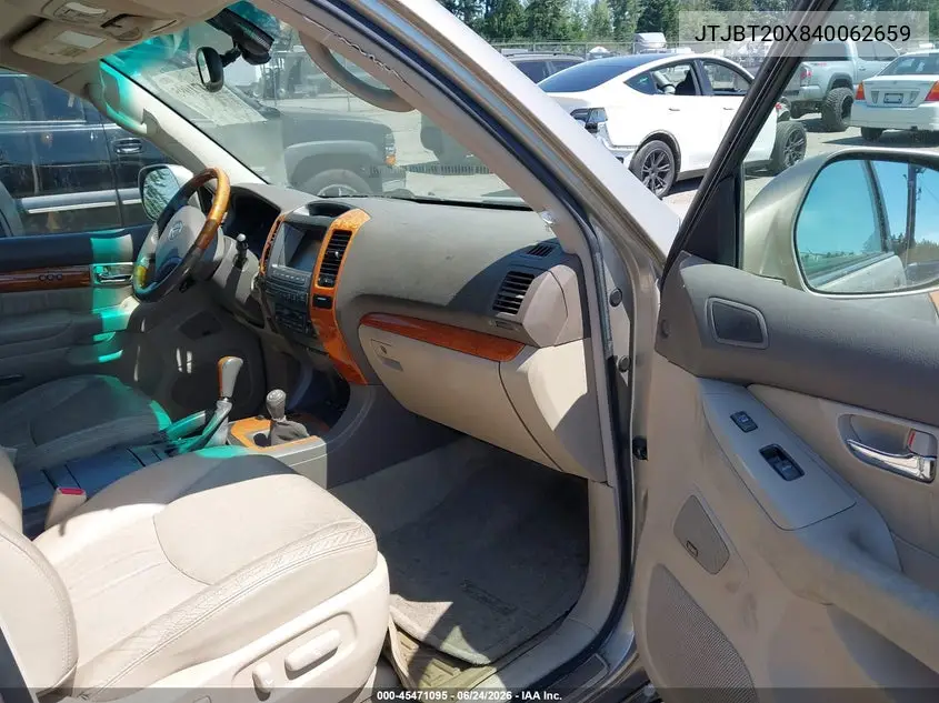 2004 Lexus Gx 470 VIN: JTJBT20X840062659 Lot: 45471095