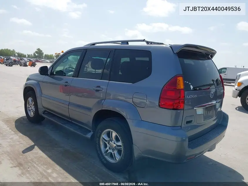 2004 Lexus Gx 470 VIN: JTJBT20X440049536 Lot: 45517948