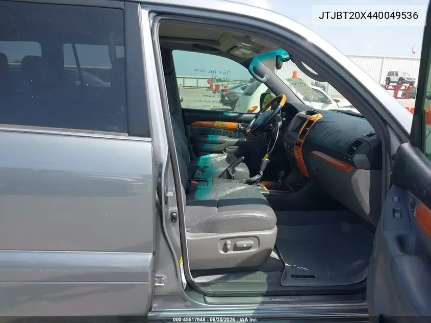 2004 Lexus Gx 470 VIN: JTJBT20X440049536 Lot: 45517948