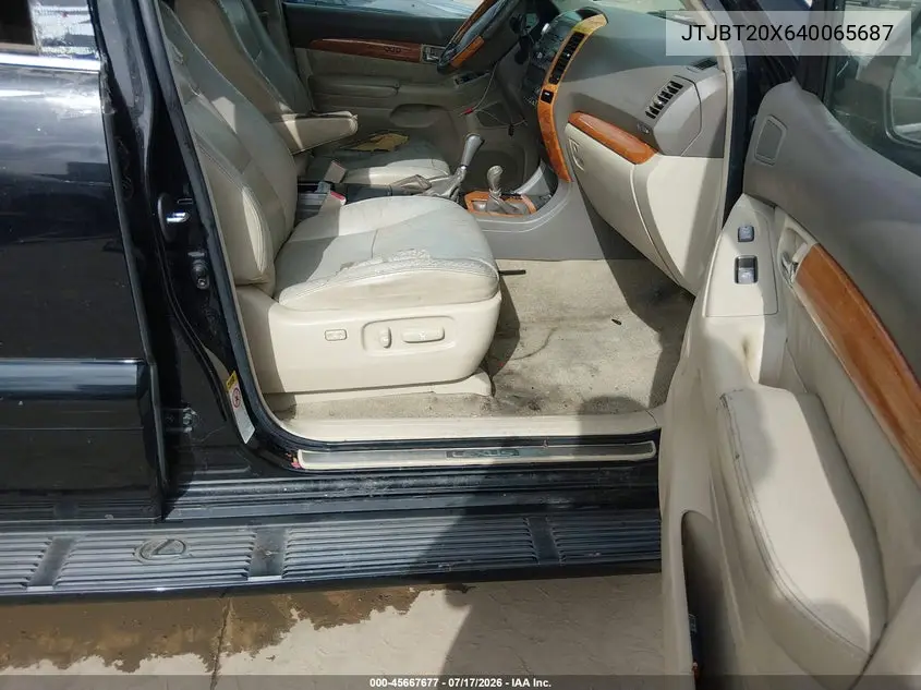 2004 Lexus Gx 470 VIN: JTJBT20X640065687 Lot: 45667677
