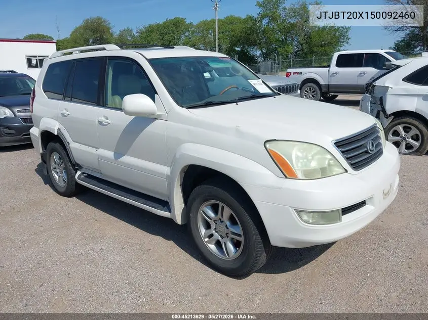 2005 Lexus Gx 470 VIN: JTJBT20X150092460 Lot: 45213629