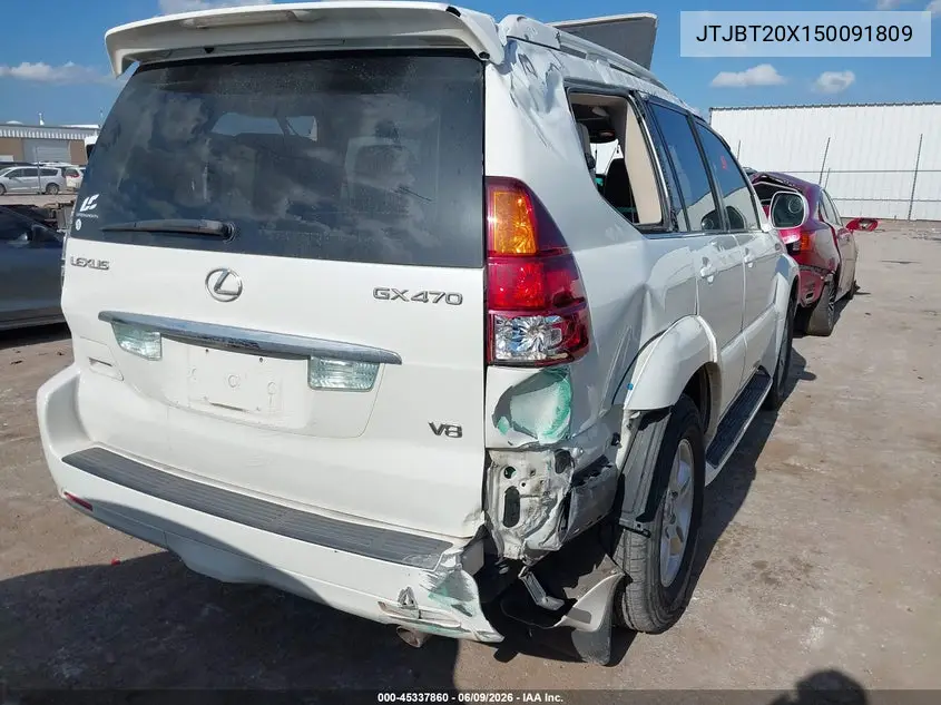 2005 Lexus Gx 470 VIN: JTJBT20X150091809 Lot: 45337860