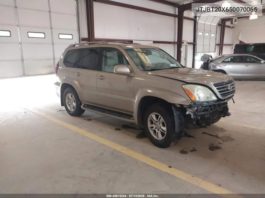 2005 Lexus Gx 470 VIN: JTJBT20X650070065 Lot: 45615244