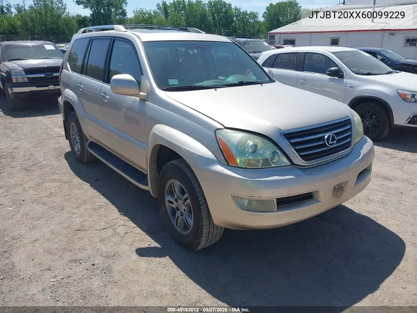 2006 Lexus Gx 470 VIN: JTJBT20XX60099229 Lot: 45162012