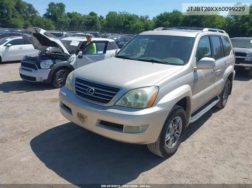 2006 Lexus Gx 470 VIN: JTJBT20XX60099229 Lot: 45162012
