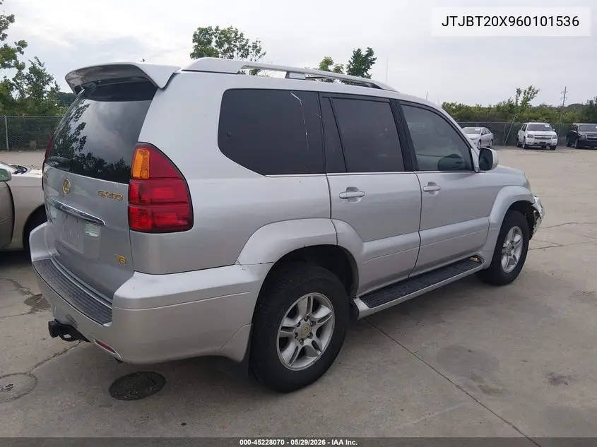 2006 Lexus Gx 470 VIN: JTJBT20X960101536 Lot: 45228070