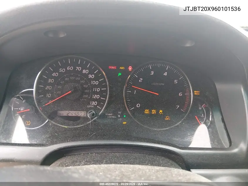 2006 Lexus Gx 470 VIN: JTJBT20X960101536 Lot: 45228070
