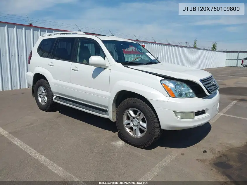 2006 Lexus Gx 470 VIN: JTJBT20X760109800 Lot: 45471496