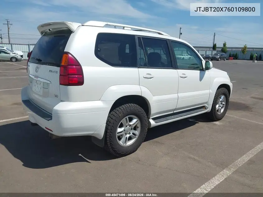 2006 Lexus Gx 470 VIN: JTJBT20X760109800 Lot: 45471496