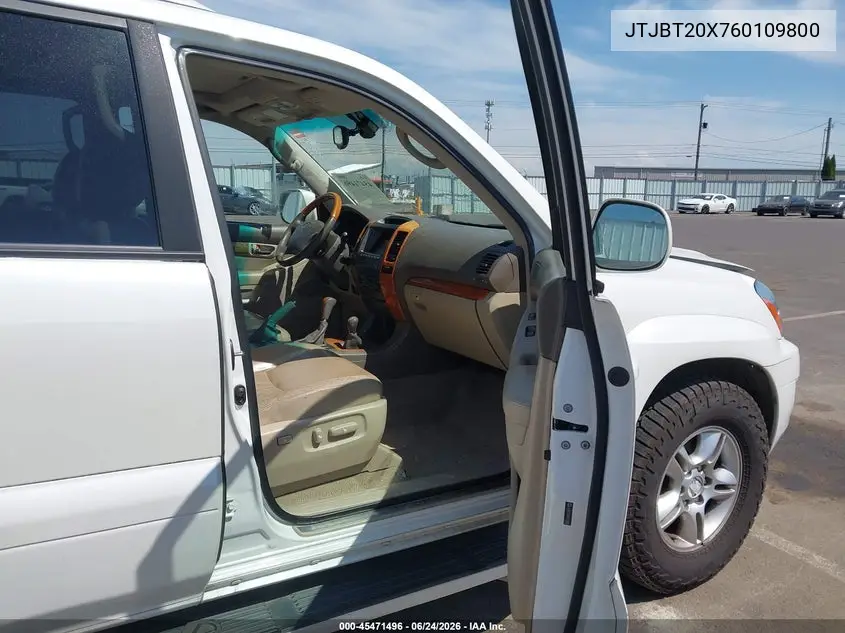 2006 Lexus Gx 470 VIN: JTJBT20X760109800 Lot: 45471496