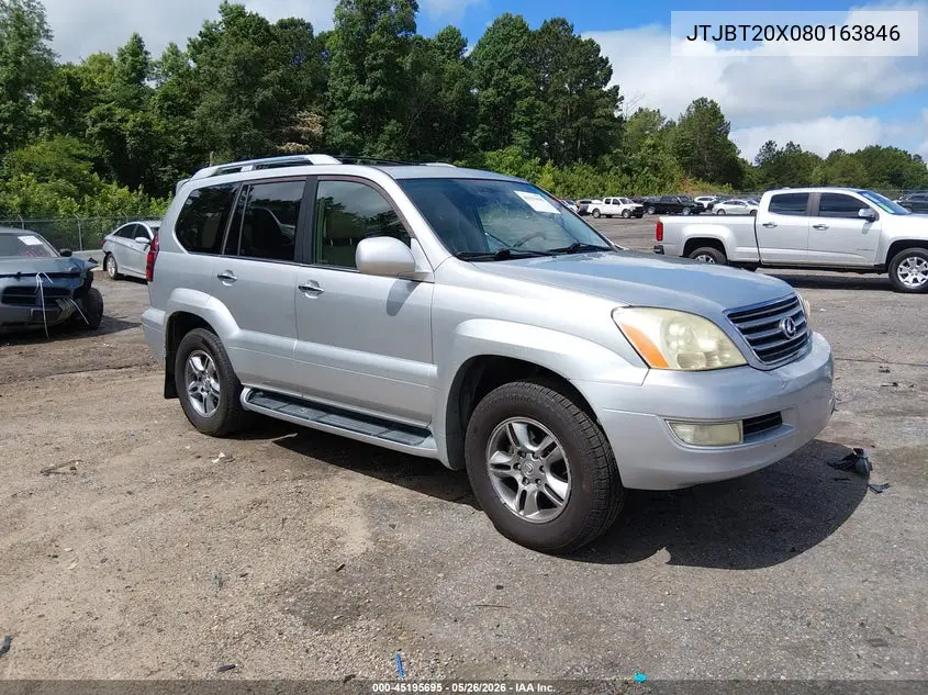 2008 Lexus Gx 470 VIN: JTJBT20X080163846 Lot: 45195695