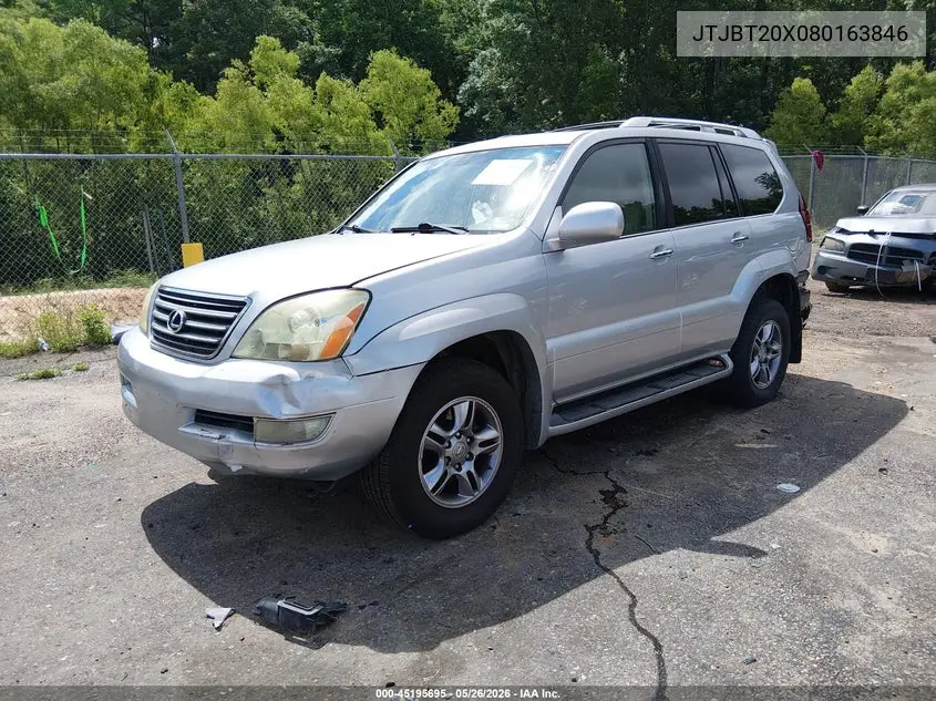 2008 Lexus Gx 470 VIN: JTJBT20X080163846 Lot: 45195695