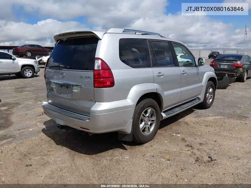 2008 Lexus Gx 470 VIN: JTJBT20X080163846 Lot: 45195695