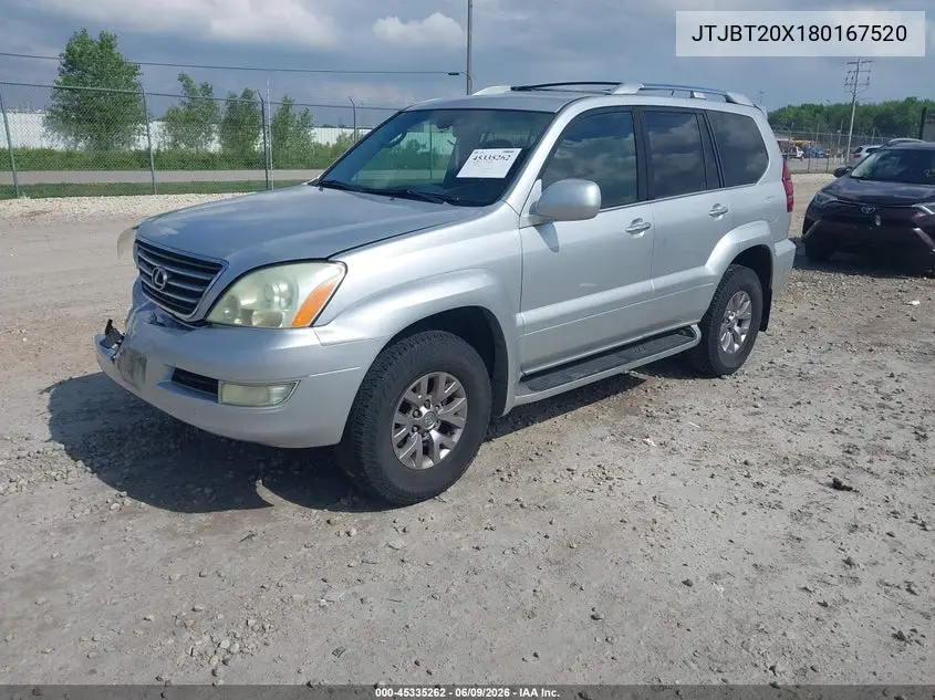 2008 Lexus Gx 470 VIN: JTJBT20X180167520 Lot: 45335262