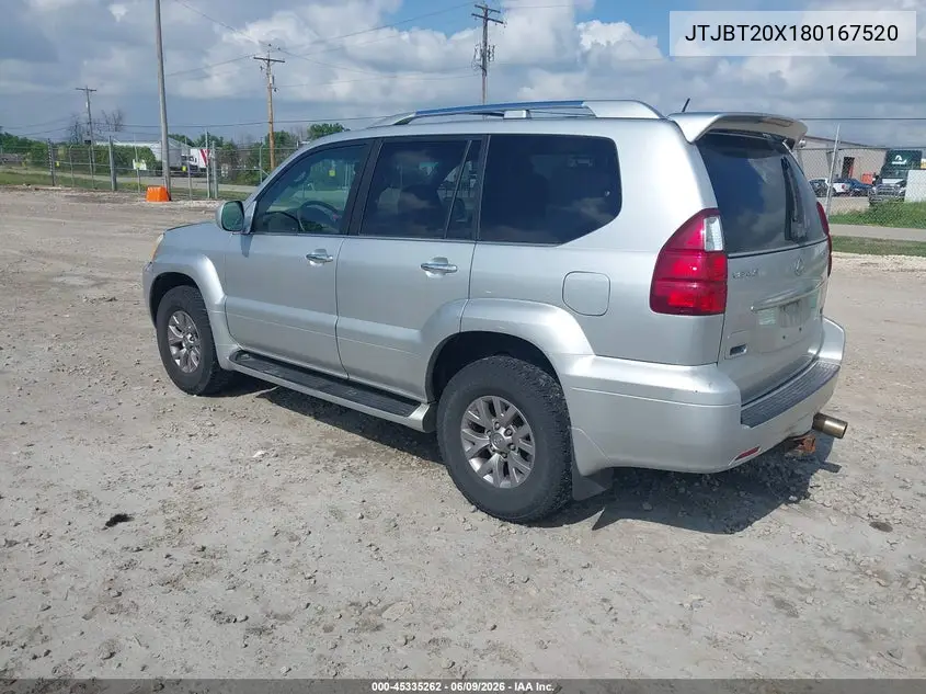 2008 Lexus Gx 470 VIN: JTJBT20X180167520 Lot: 45335262