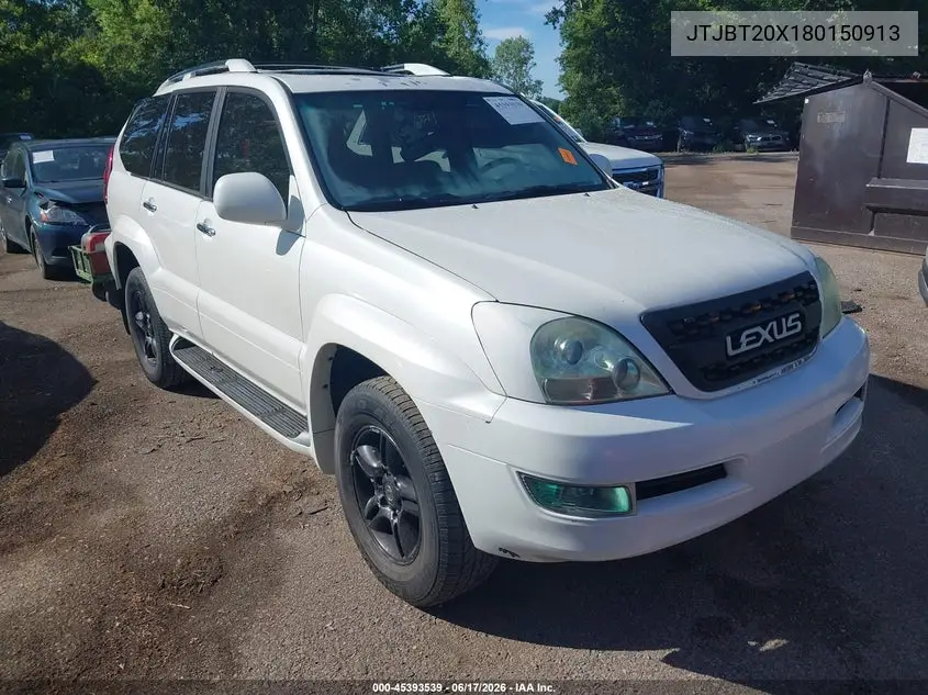 2008 Lexus Gx 470 VIN: JTJBT20X180150913 Lot: 45393539