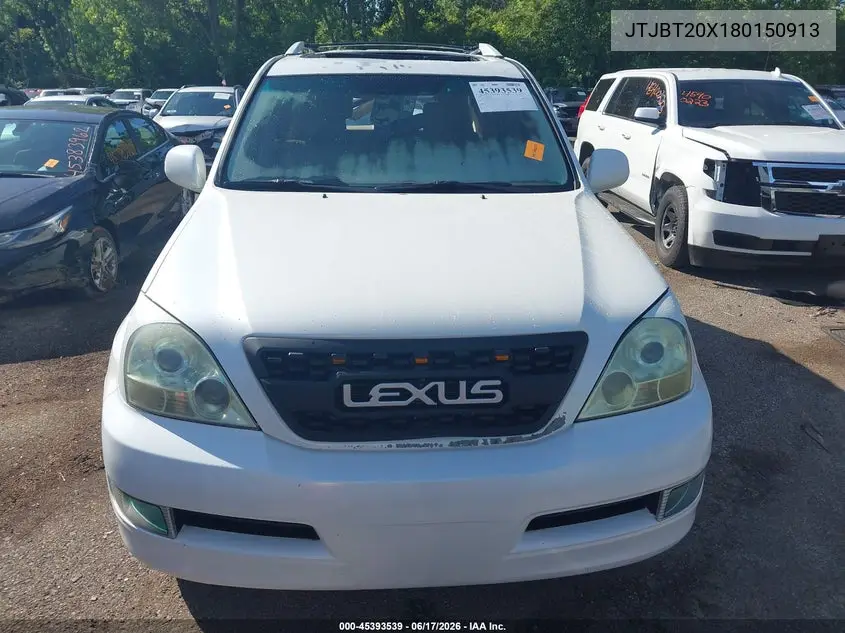2008 Lexus Gx 470 VIN: JTJBT20X180150913 Lot: 45393539