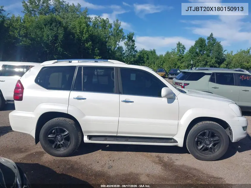 2008 Lexus Gx 470 VIN: JTJBT20X180150913 Lot: 45393539