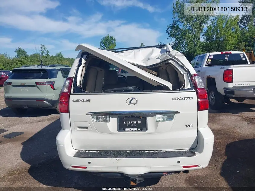 2008 Lexus Gx 470 VIN: JTJBT20X180150913 Lot: 45393539
