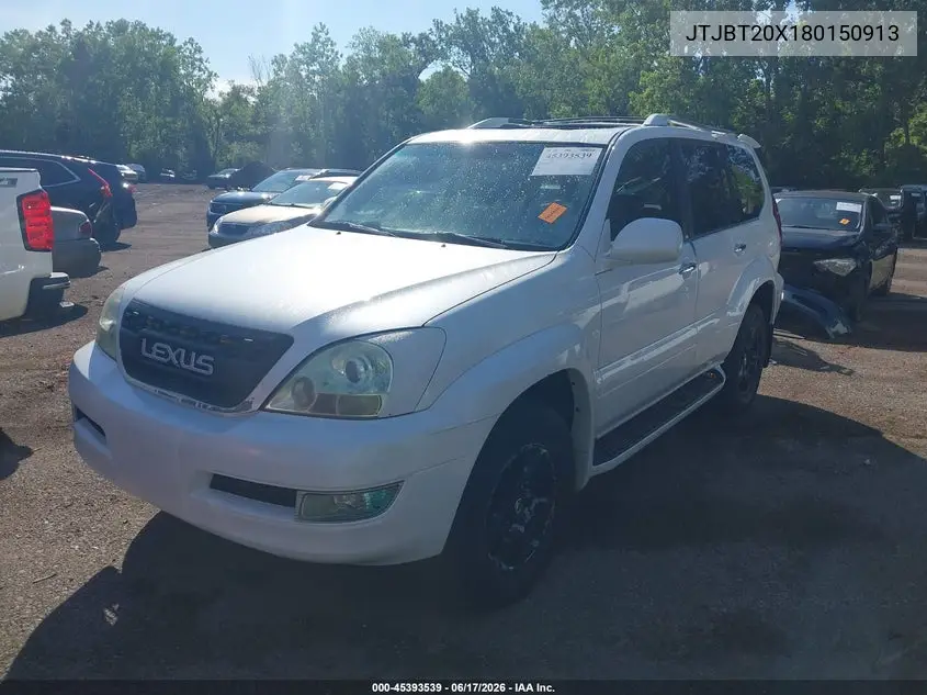 2008 Lexus Gx 470 VIN: JTJBT20X180150913 Lot: 45393539